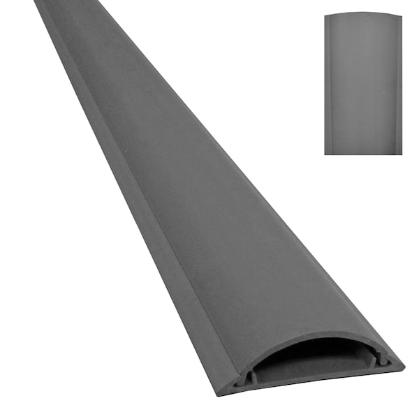 Electriduct Cable Protector, 7/8 in H, 3 ft L, 3-1/2 in W, 2 Channel, PVC, Gray CSX-4-36-GY - main